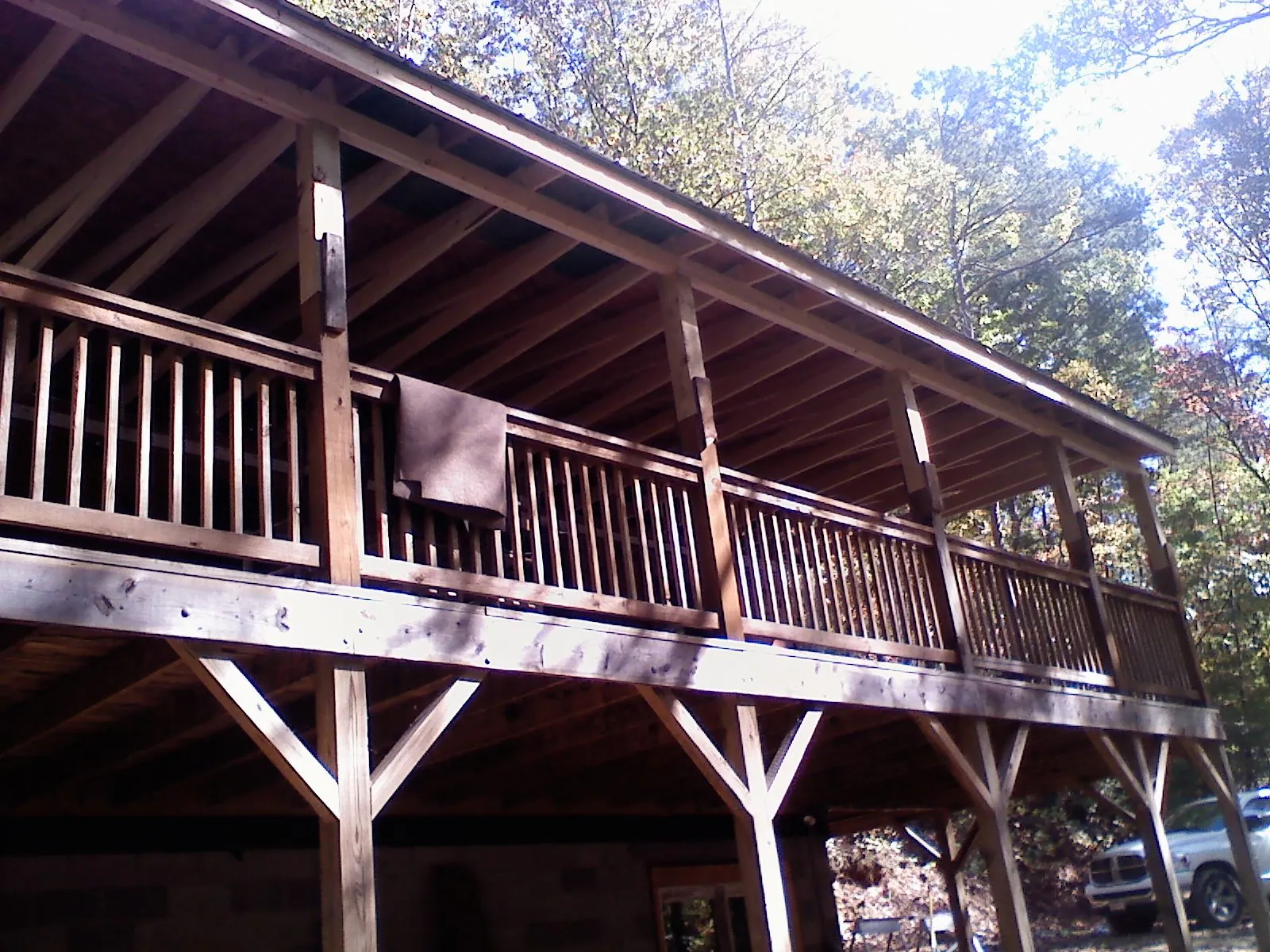 Timber framing under a new elevated porch and deck — Roof Leak Repair in Elizabethport by Roofing Brothers